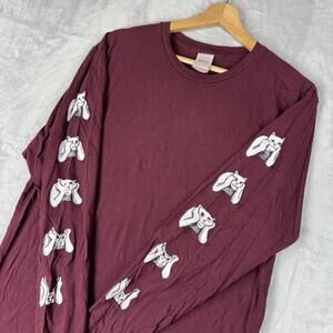 Ripndip Lord Nermal Long Sleeve Tee Burgundy Cat Graphic L Streetwear Skater Y2K